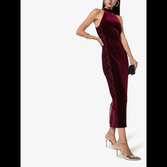 Galvan London Rosa Velvet Midi Dress size 6 - Picture 6 of 16